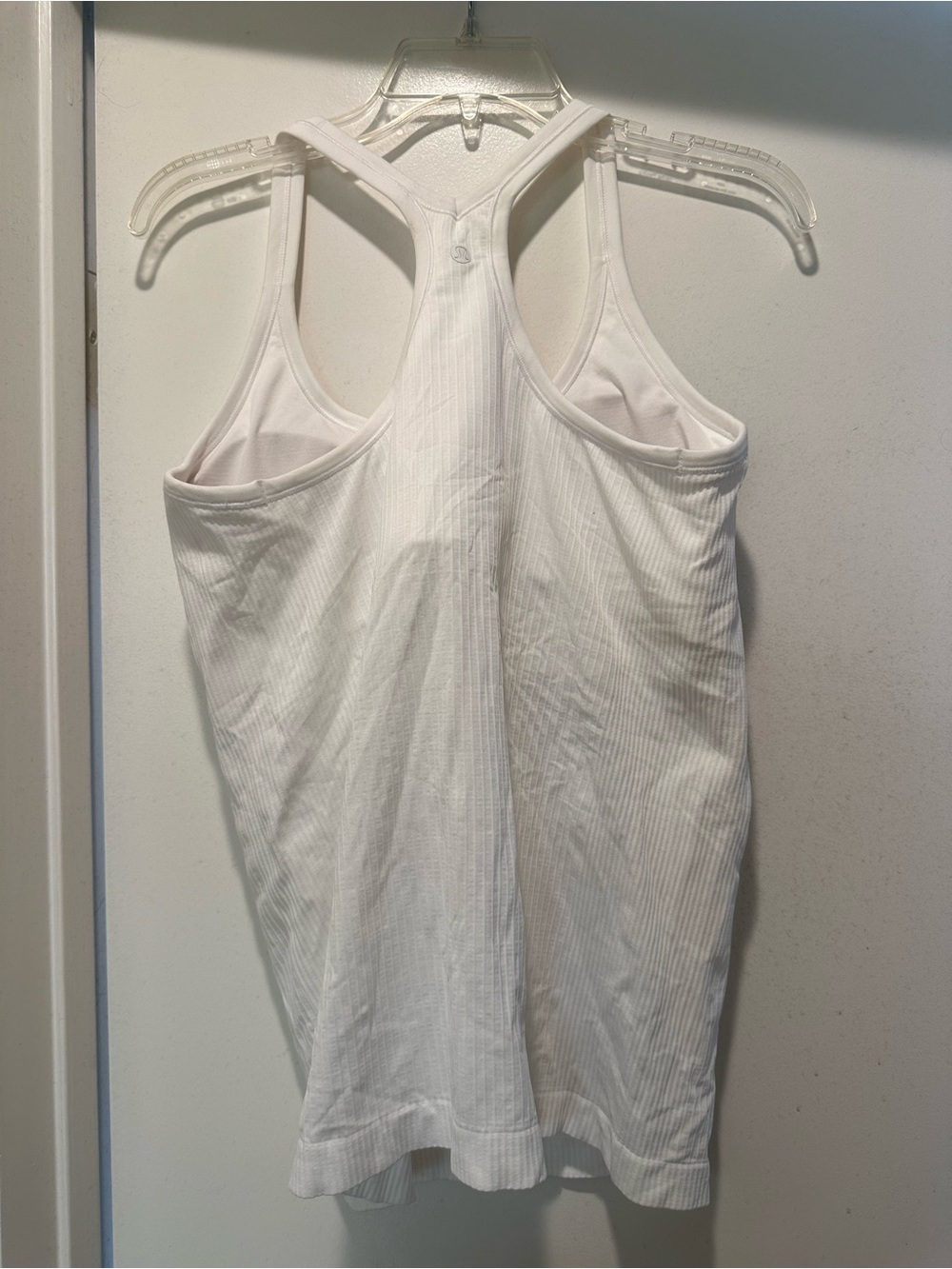 lululemon athletica EBB to Street White Ribbed Racerback Tank Size 12 - Picture 2 of 4